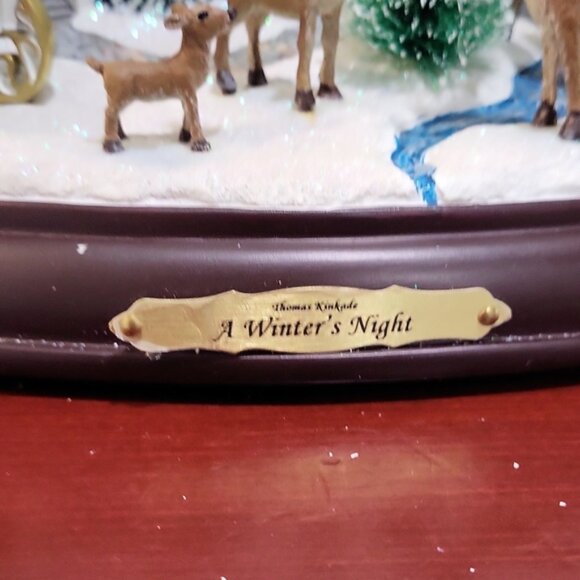 Thomas Kinkade Illuminated Musical Table Topper A Winters Night 1990's - Picture 5 of 11